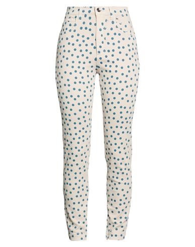 Woman Jeans Beige Size 4 Cotton, Elastane