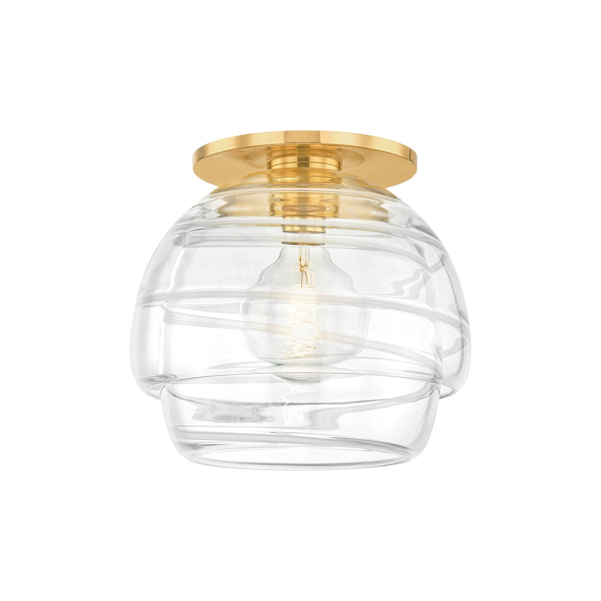 Aged Brass One Light Flush Mount from the Montvale Collection