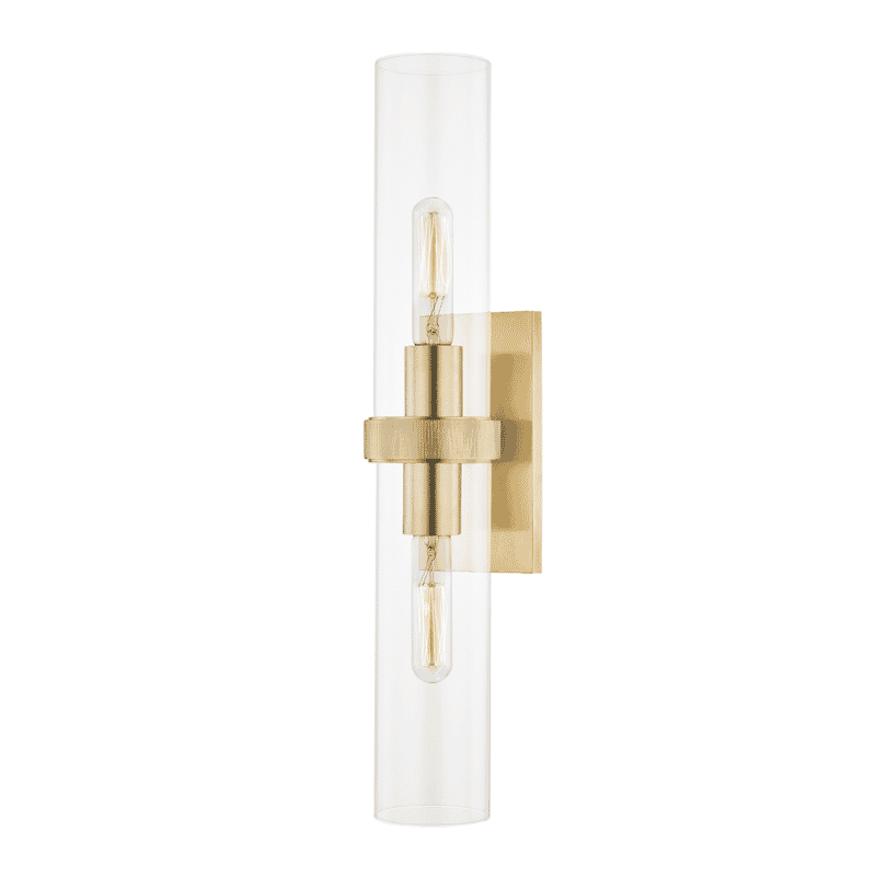 Hudson Valley Briggs 2-Light Wall Sconce in Aged Brass - 5302-AGB