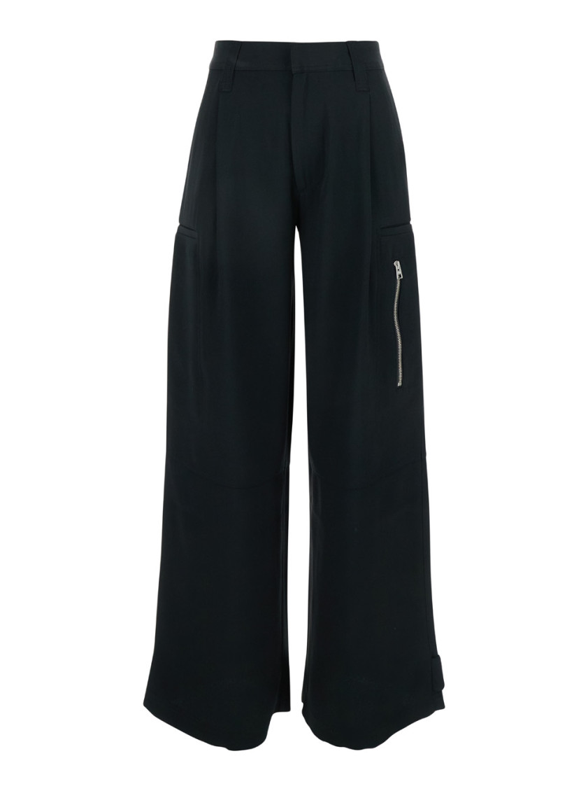Ami Paris - acetate blend cargo pants with adjustable hemline