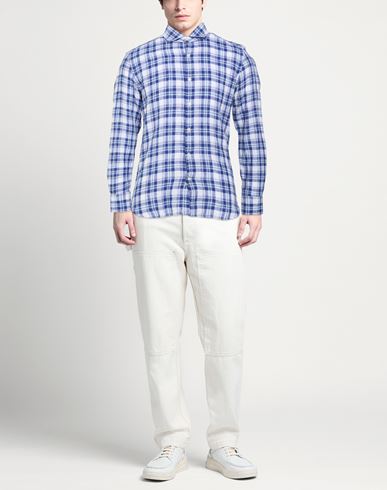 Man Shirt Blue Size 15 Linen
