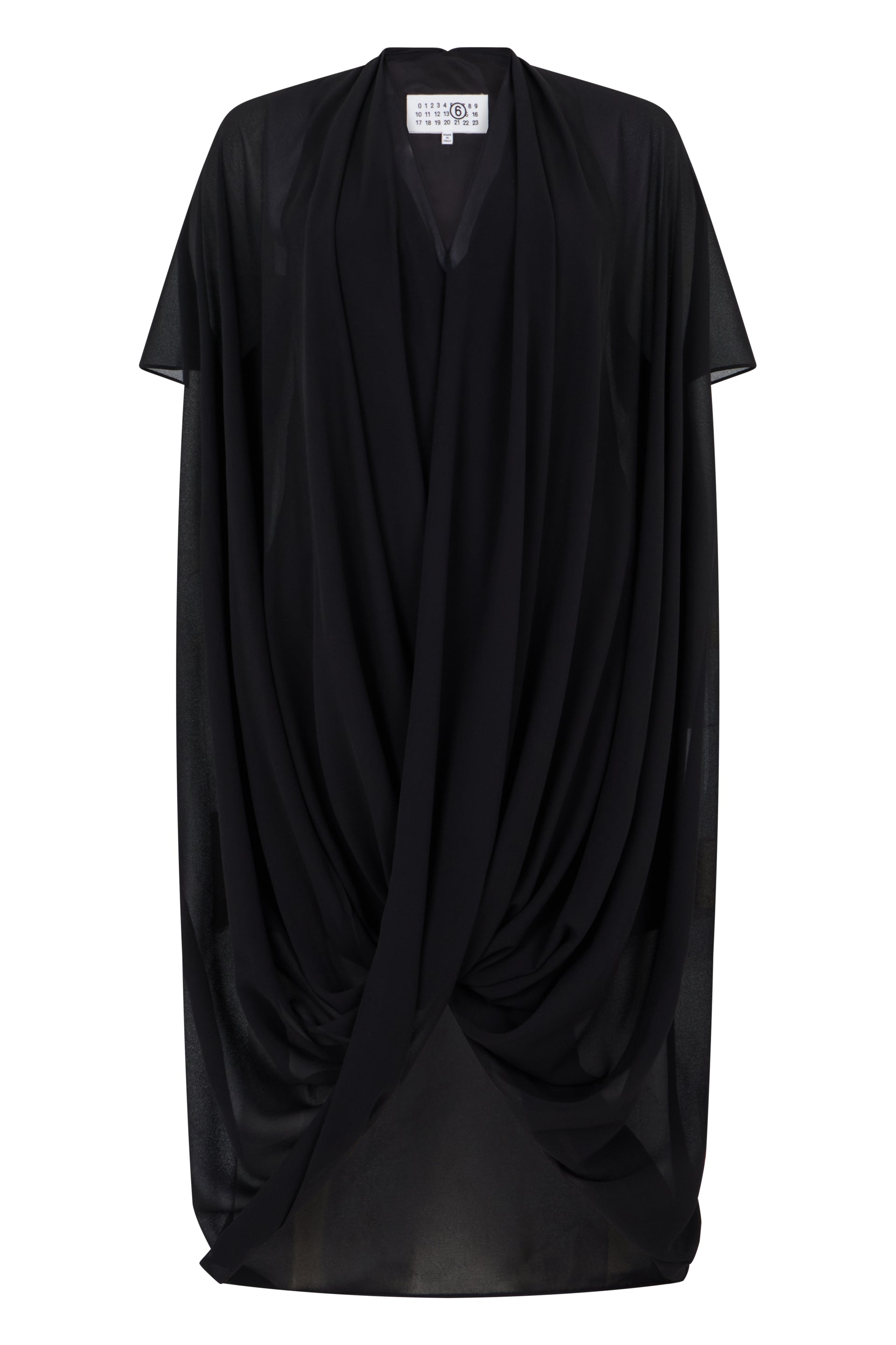 MM6 Asymmetric Draped Mini Dress with V-Neck
