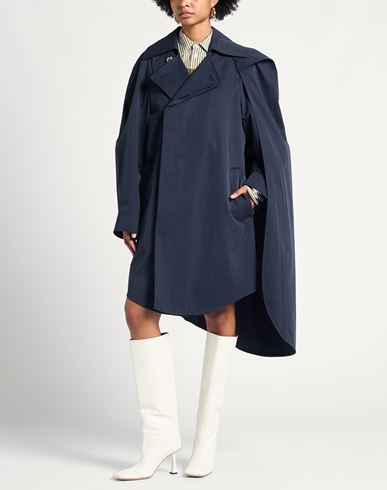 Woman Overcoat & Trench Coat Navy Size 2 Cotton