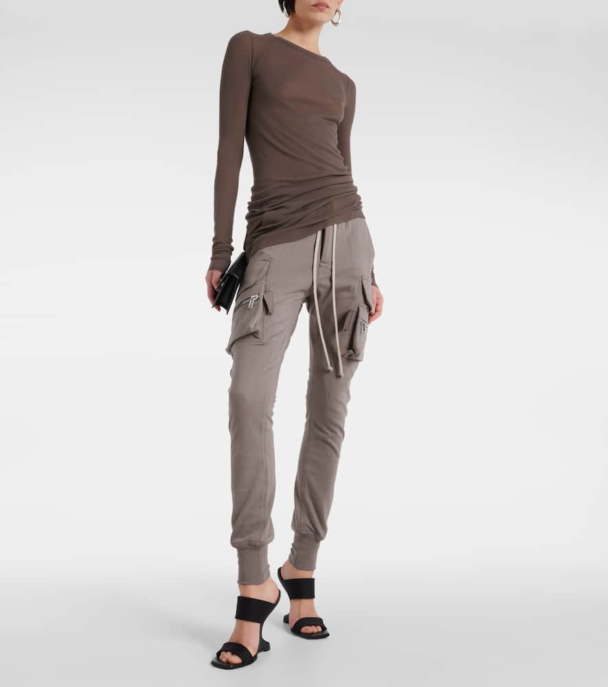 High-rise cotton-blend slim cargo pants