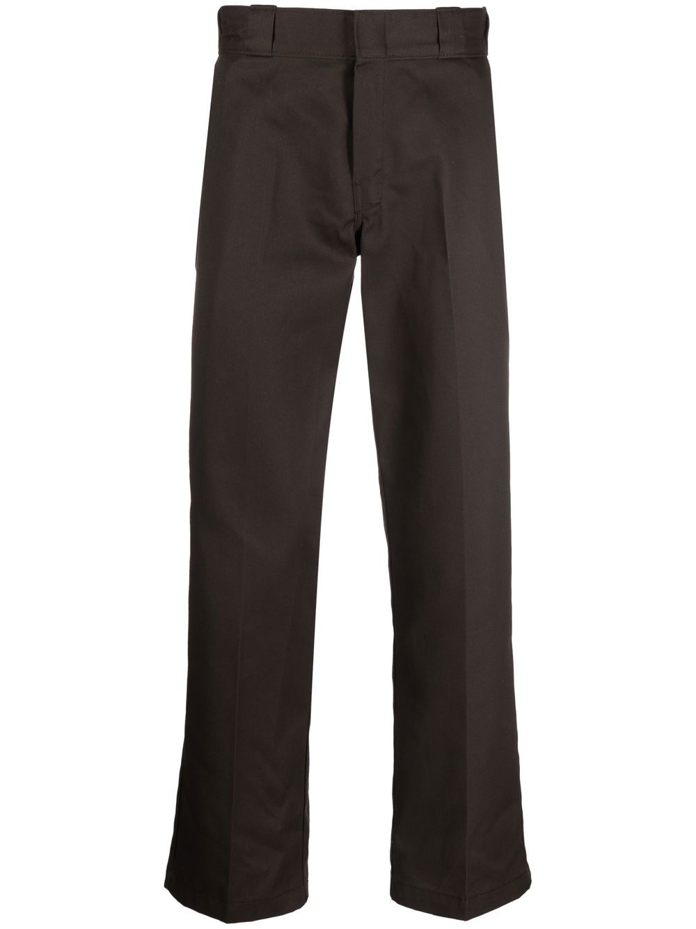Rear logo-patch trousers - Brown