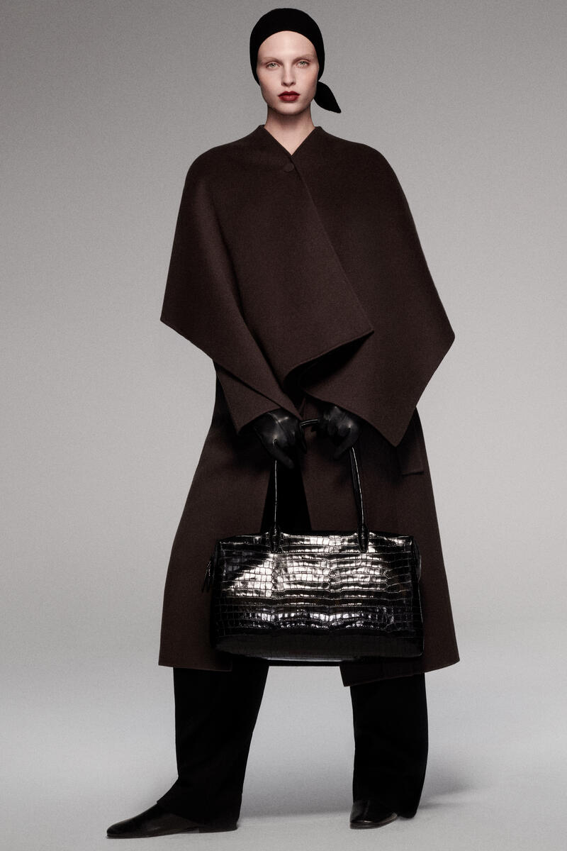 Frieze Bowling Bag - Croc-Effect Leather
