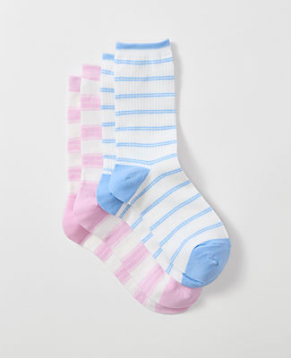 Ann Taylor Striped Crew Sock Set