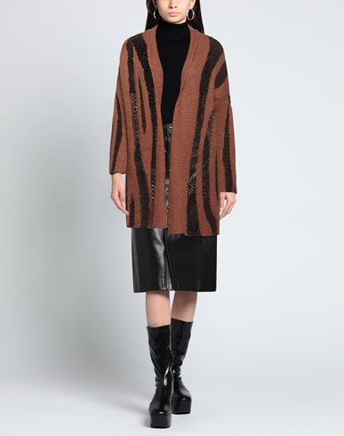 Alpha Studio Woman Cardigan Brown Size 8 Polyamide, Wool, Mohair wool, Merino Wool, Cotton
