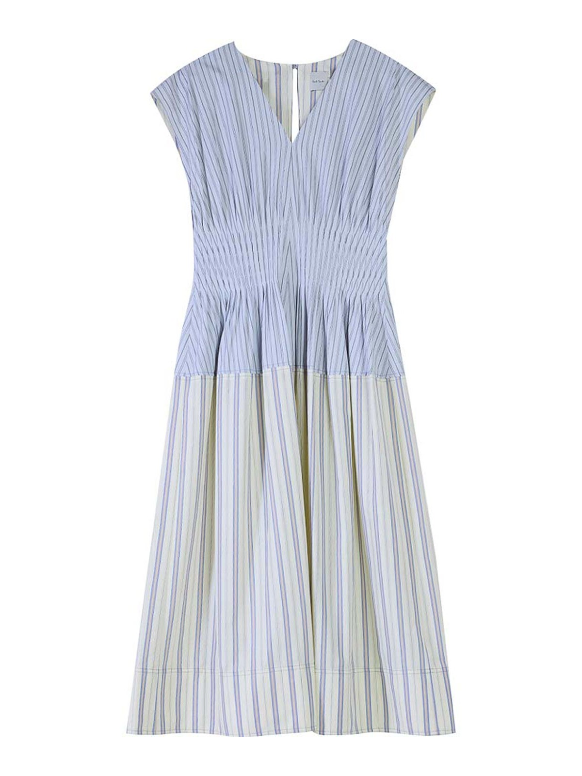 Gathered Striped Dress