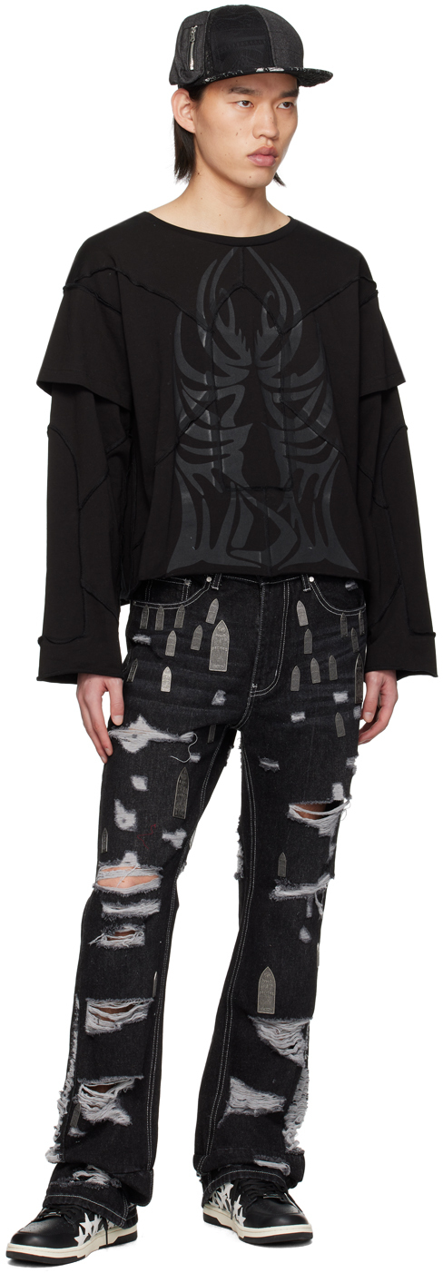 Who Decides War Black Winged Long Sleeve T-Shirt