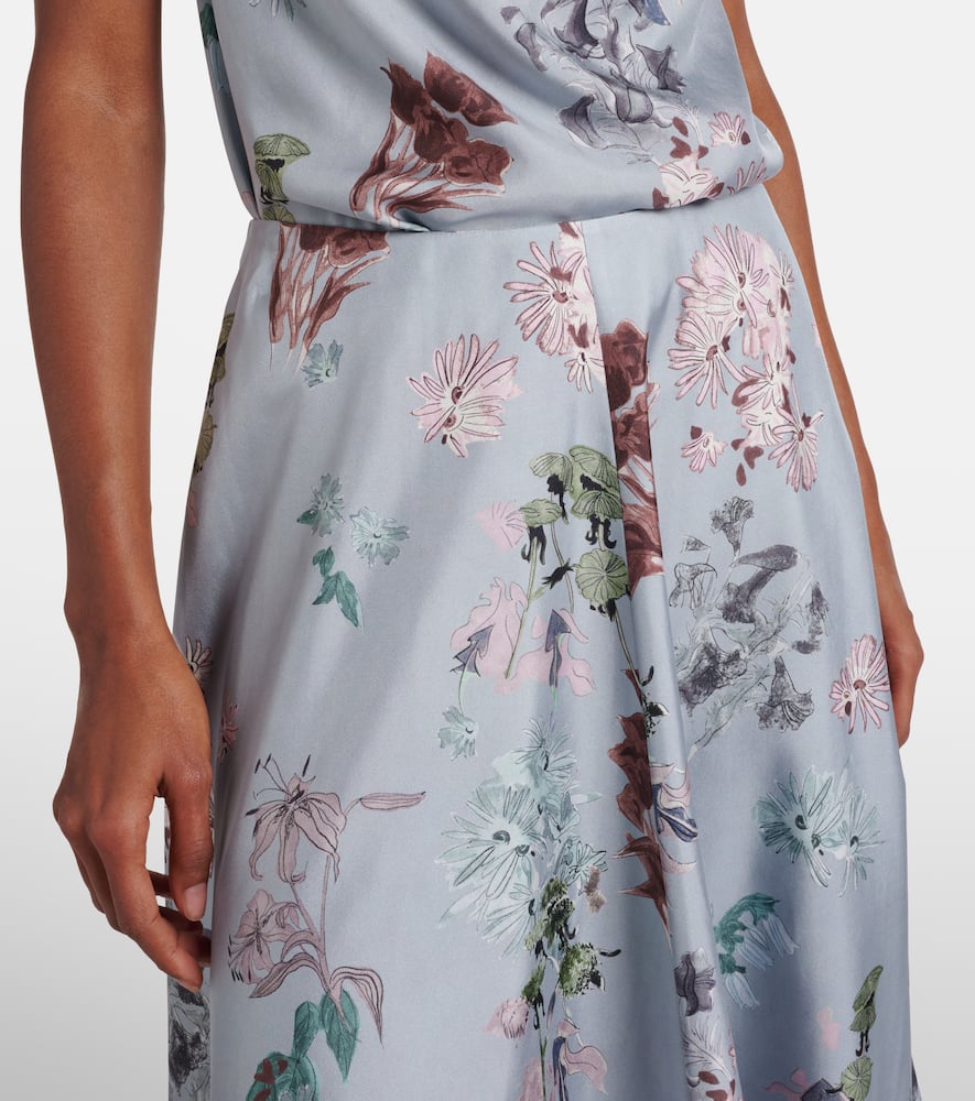 Varda floral silk midi skirt
