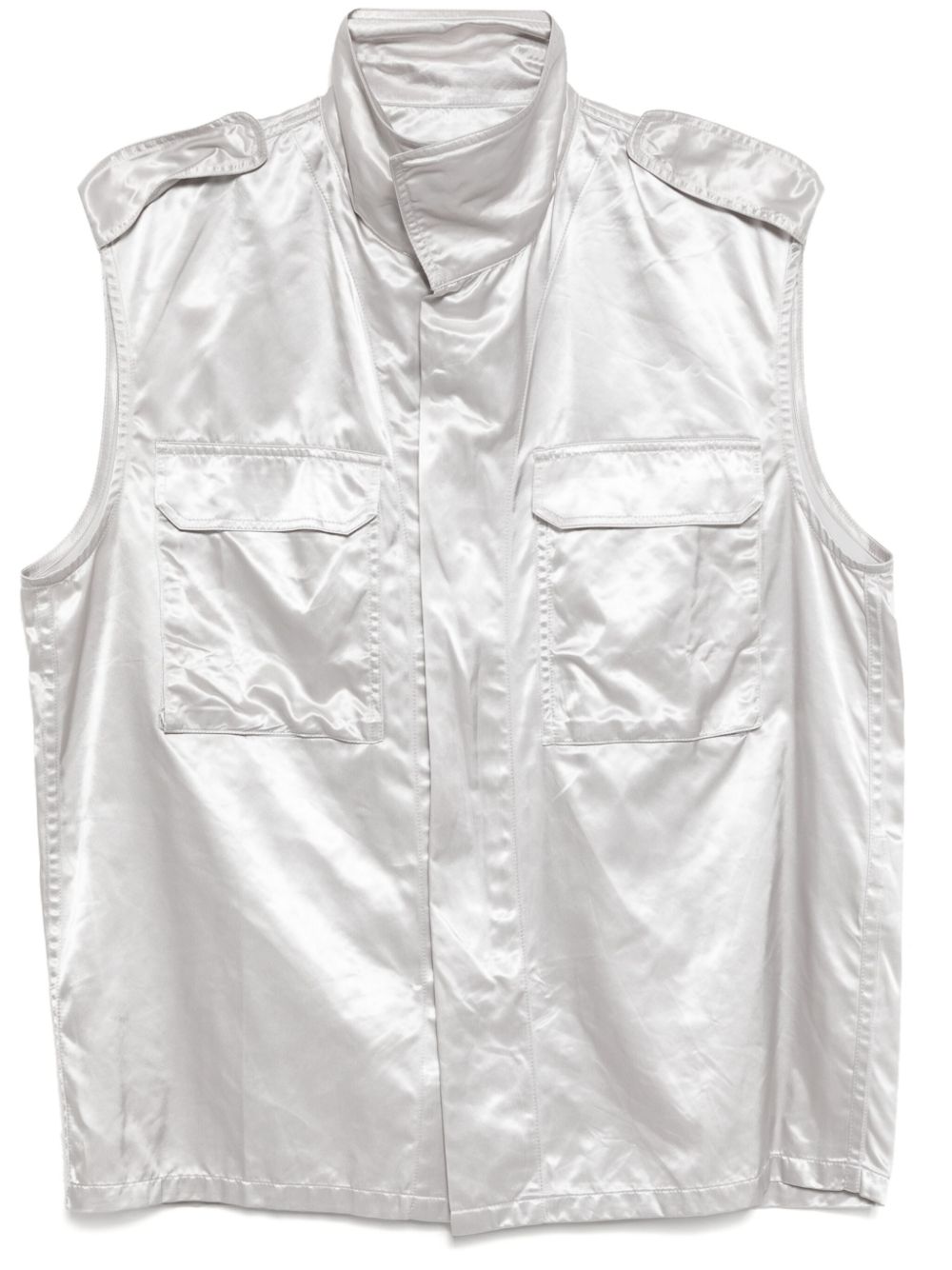 Wet look gilet - Silver