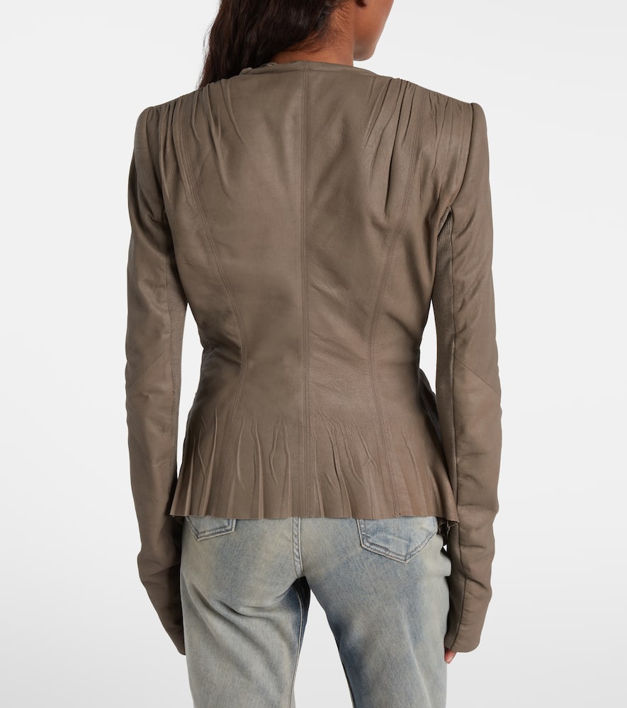 Hollywood virgin wool-trimmed leather blazer