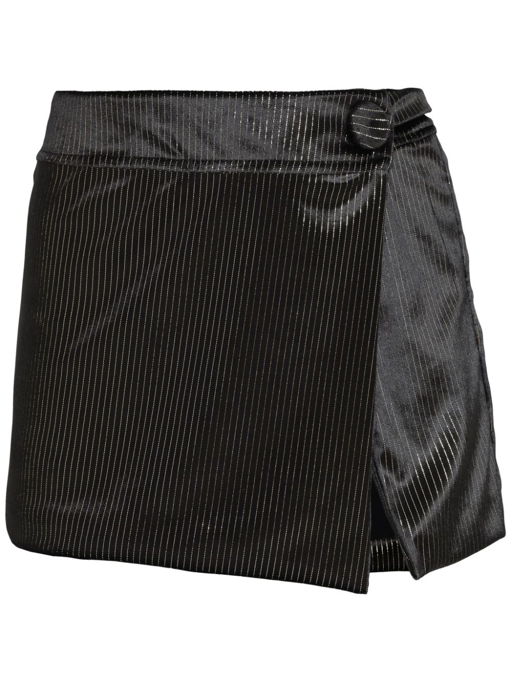 Lurex-detail mini skirt - Black