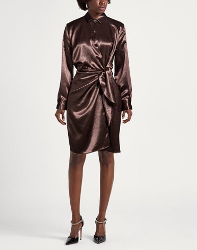 Woman Mini dress Dark brown Size 6 Polyester