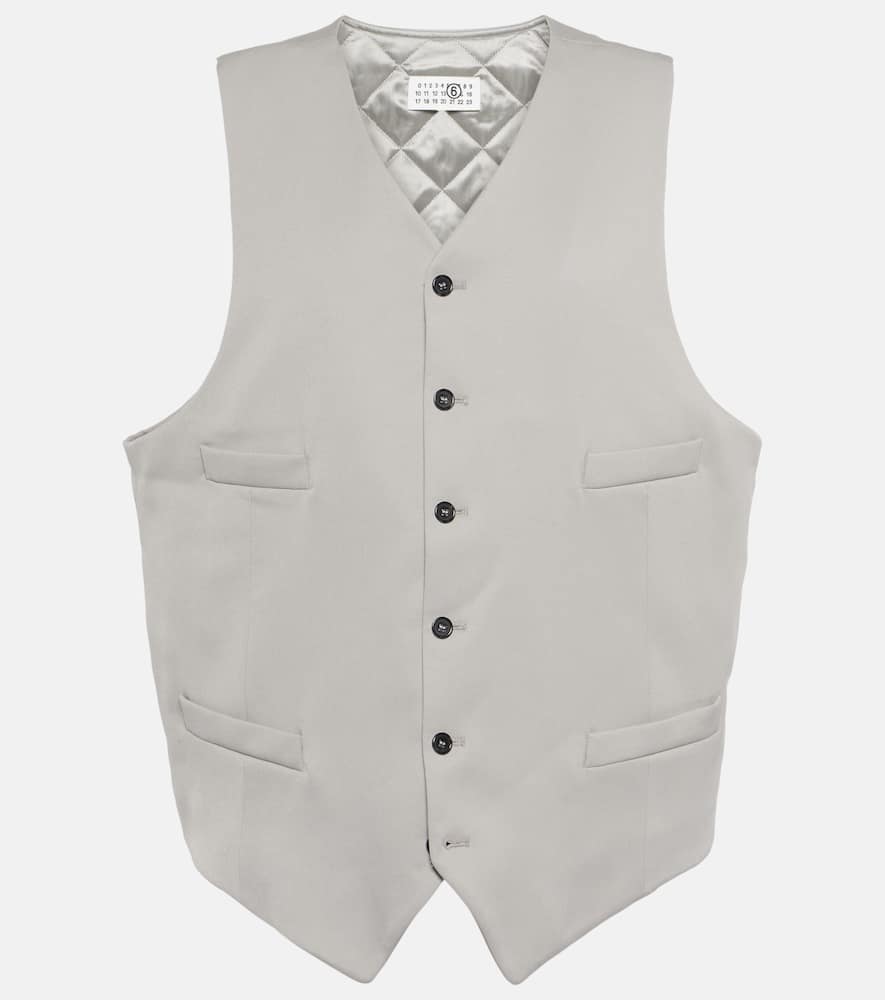 Oversized wool-blend vest