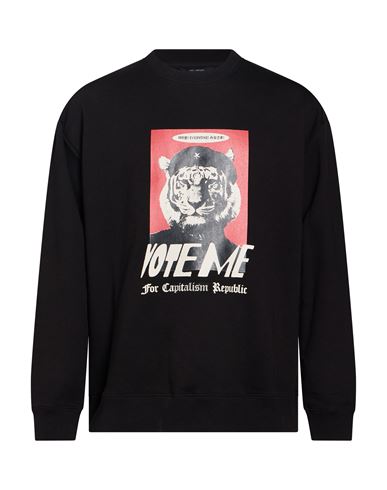 Man Sweatshirt Black Size S Cotton, Recycled polyester