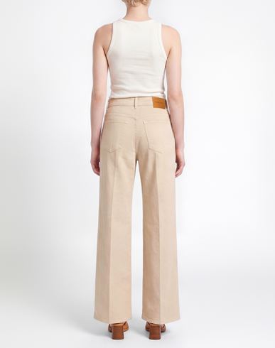 Woman Jeans Beige Size 8 Cotton, Elastane