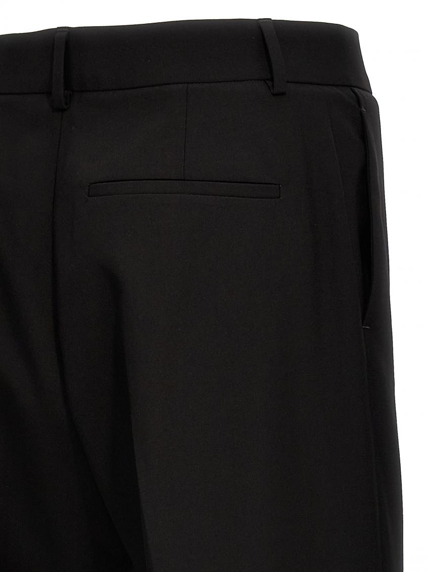 -Valentino Wool Pantaloni Nero-Uomo