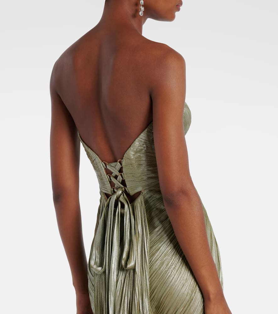 Jasleen strapless silk tulle corset gown