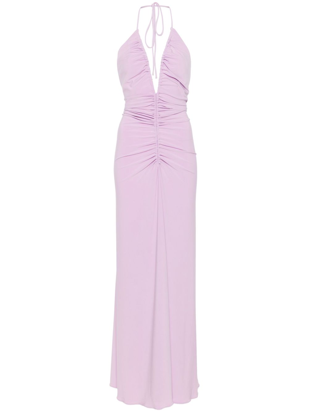 V-neck draped maxi dress - Purple