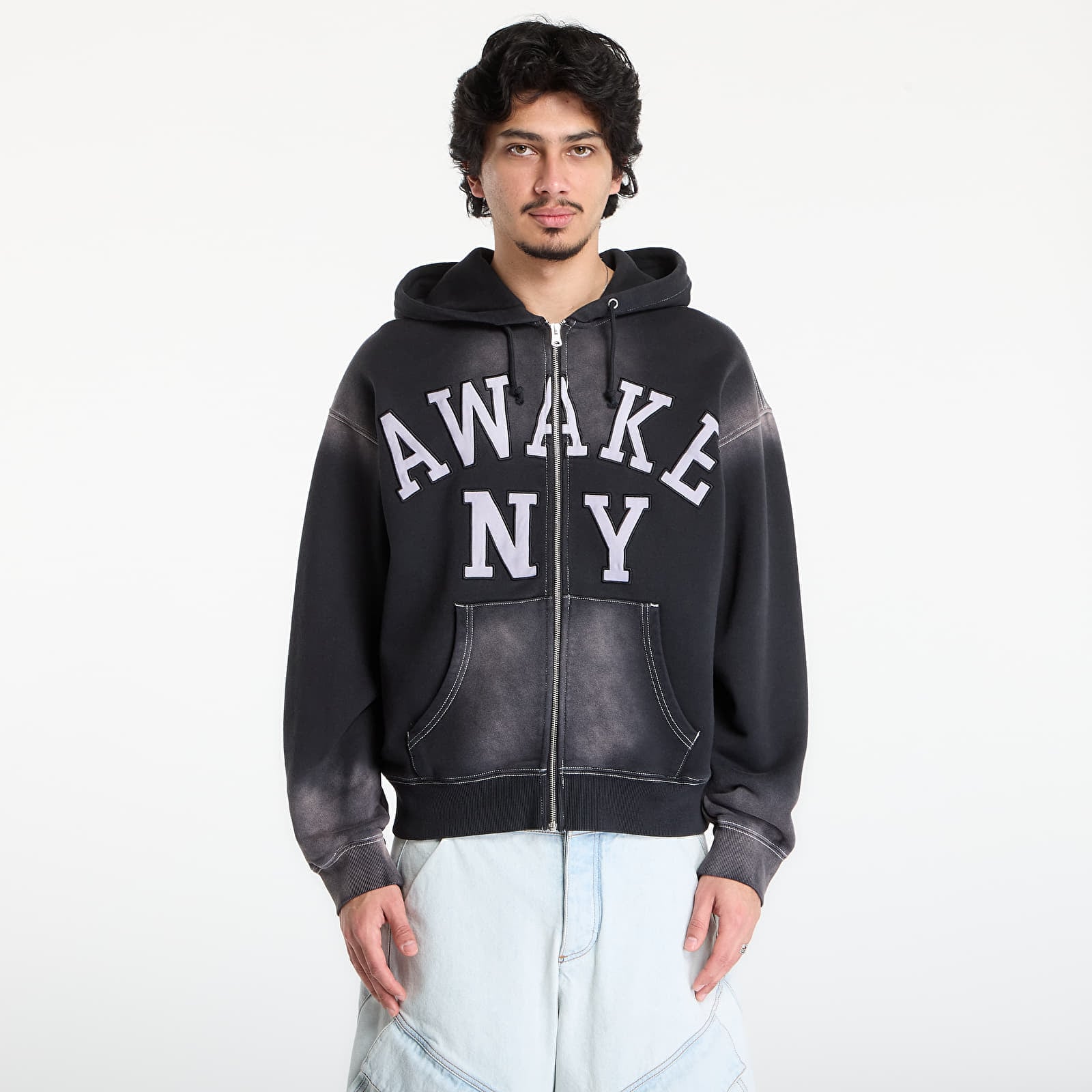 Sweatshirt Awake NY Collegiate Arch Zip Hoodie Black