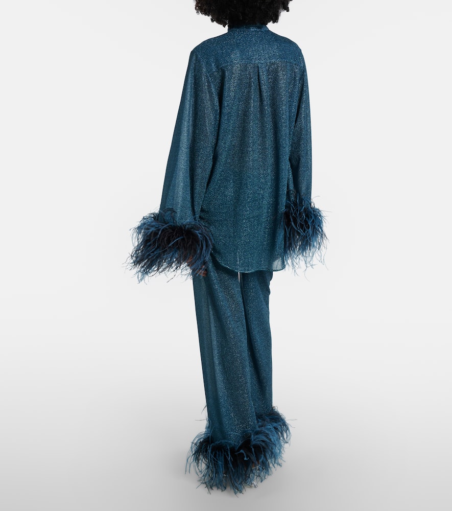 Oséree Lumière Plumage wide-leg pants