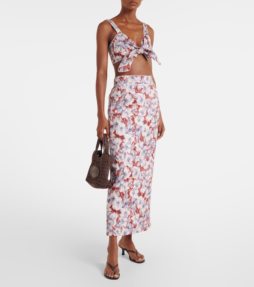 Emma floral linen maxi skirt
