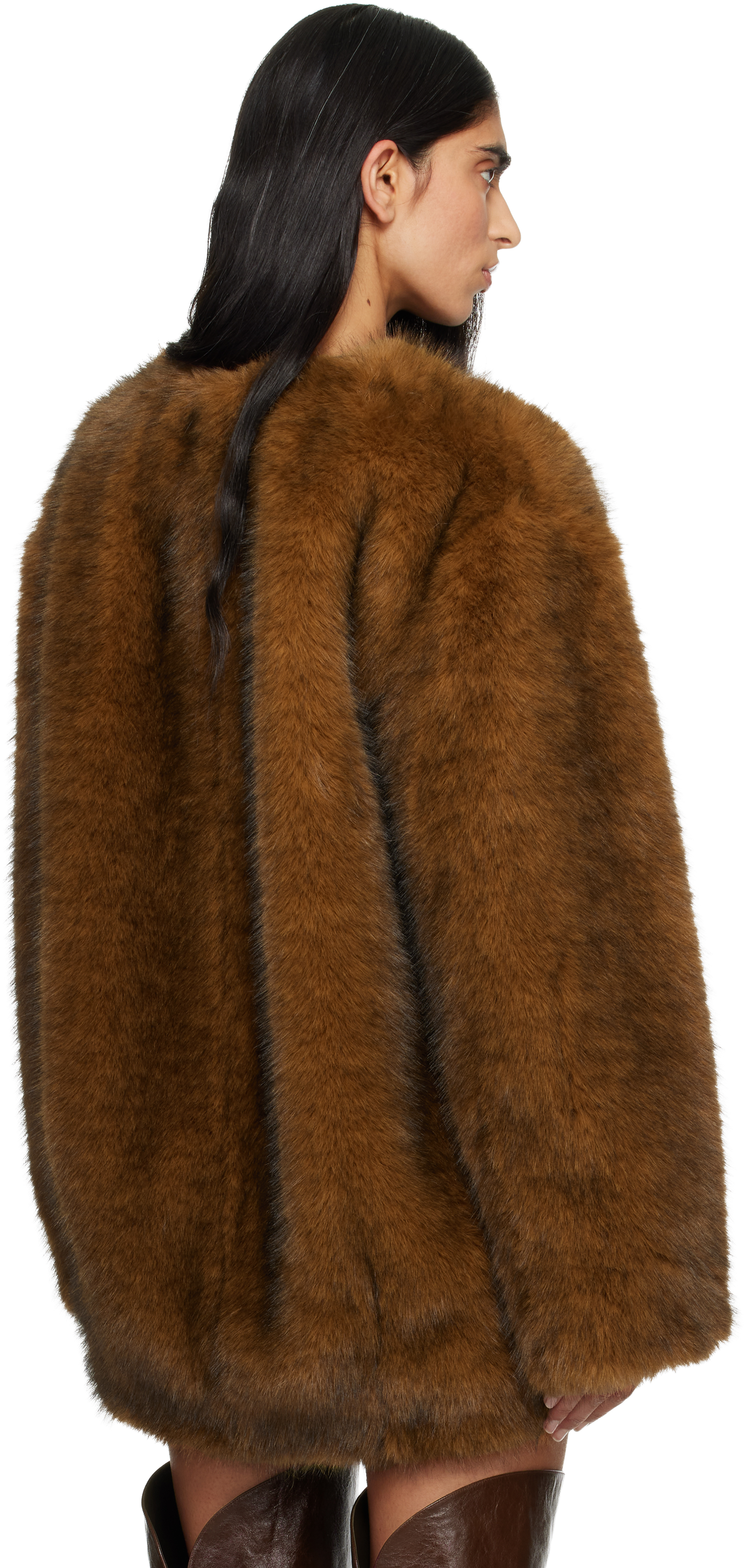 Brown Aglae Faux-Fur Jacket