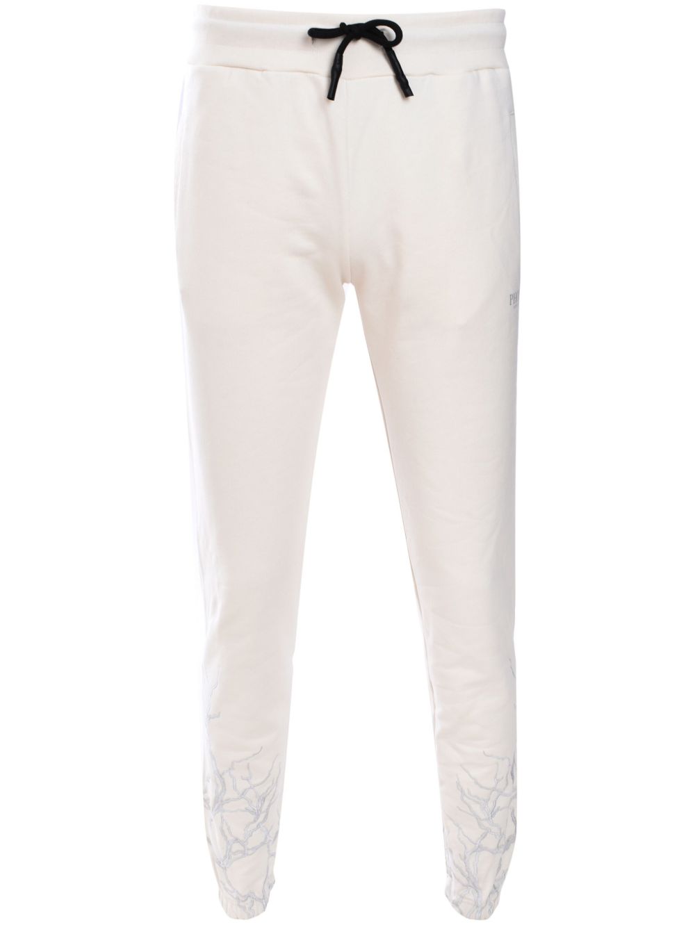 PHOBIA lightning-embroidered track pants - White