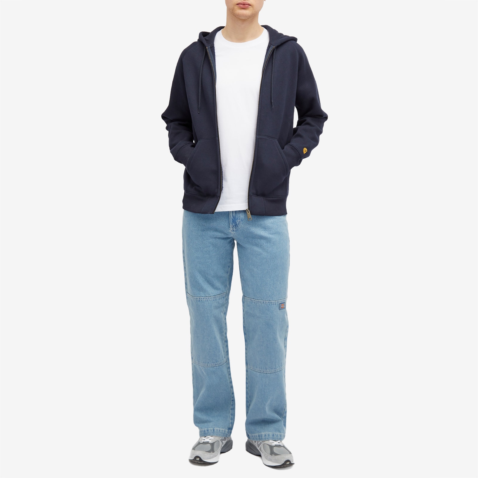 Men's Double Knee Denim Pant in Light Wash