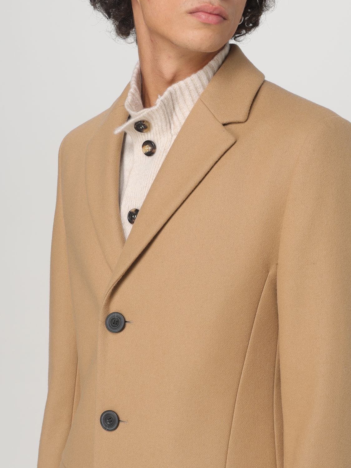 Coat Men color Beige