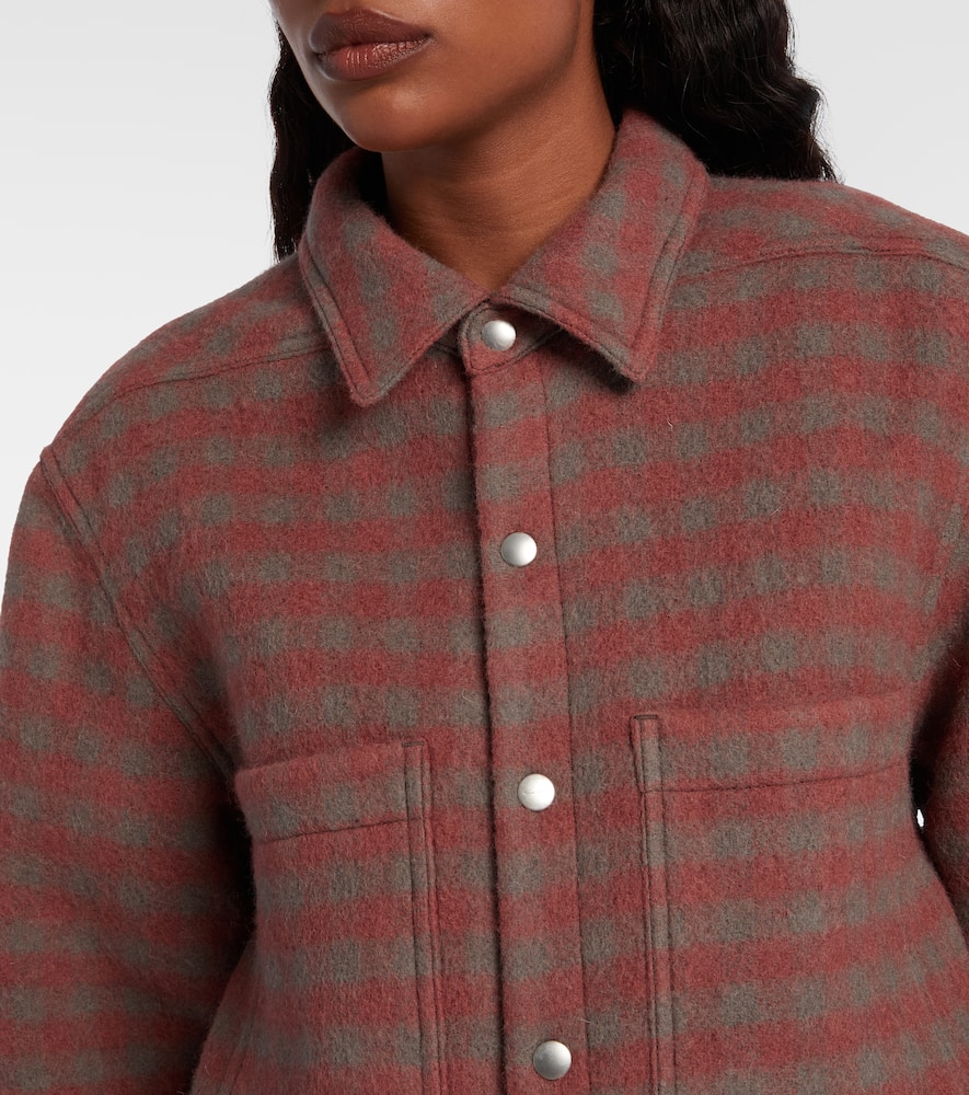 Checked virgin wool overshirt