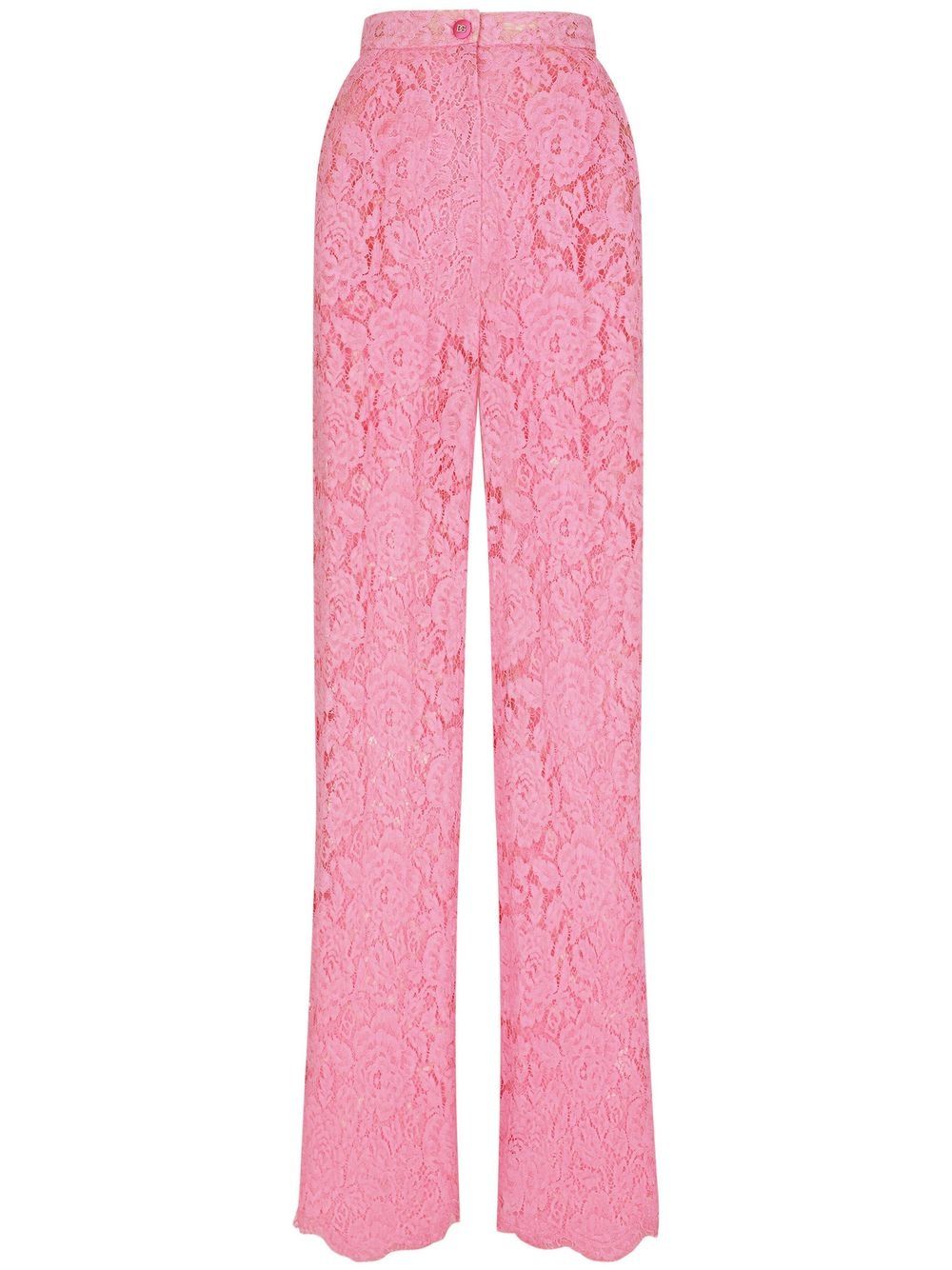 Floral lace tailored trousers - Pink
