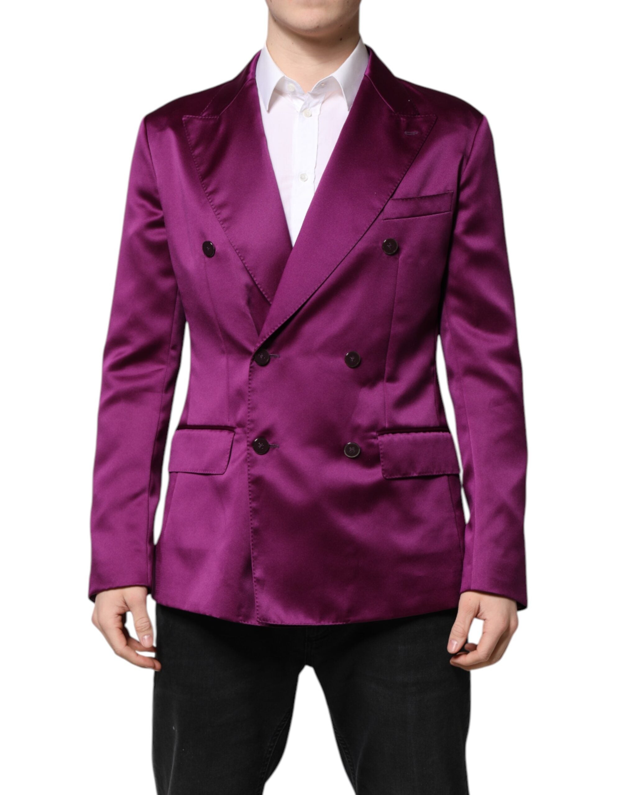 Double-Breasted Blazer — Purple