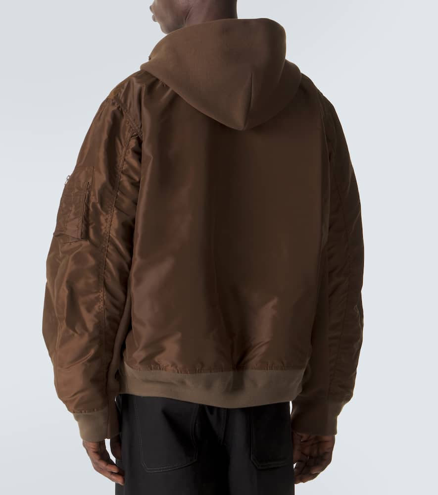 Cotton-blend and twill hoodie
