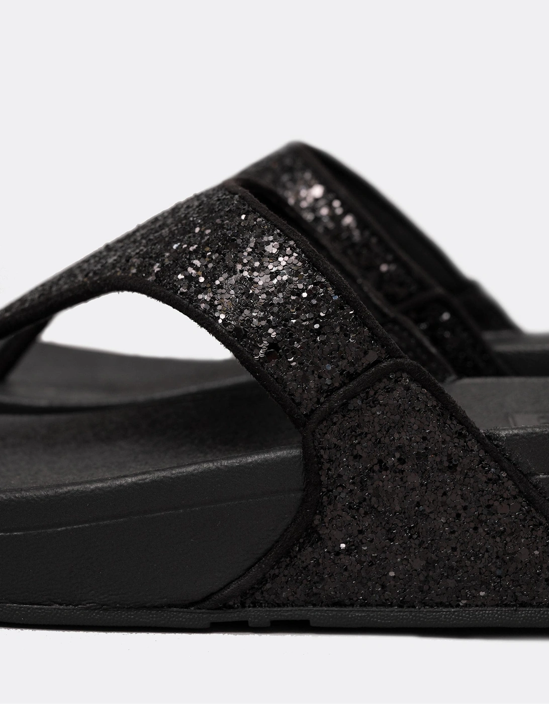 Women's Fitflop Lulu Glitter Womens Toe-Thongs - Black - Size: 5