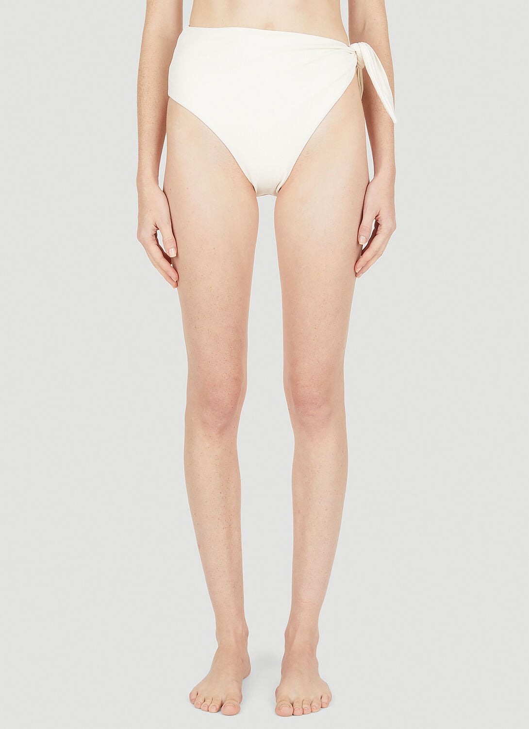 Asymmetric Tie Bikini Bottoms - Woman Swimwear White Aus