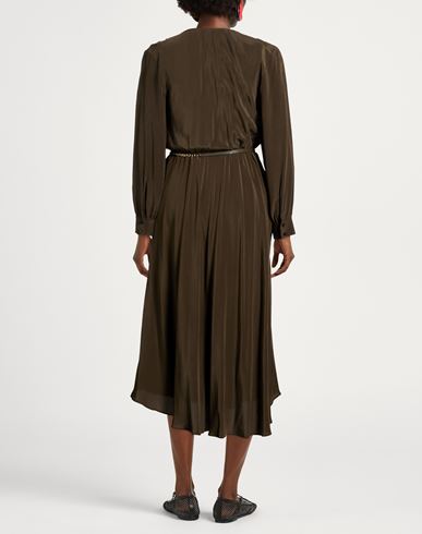 Woman Midi dress Military green Size 6 Silk