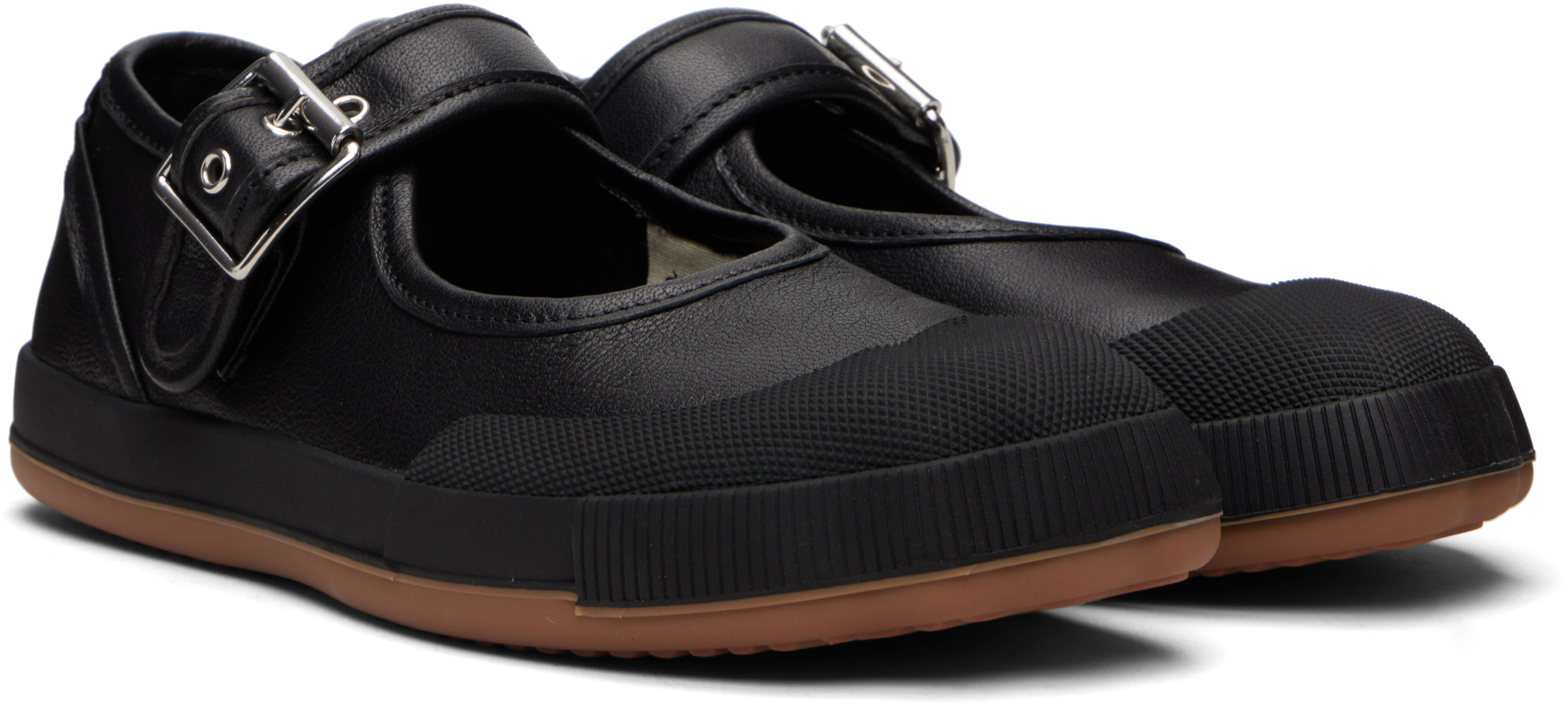 Black Animal Gym Bar Ballerina Flats