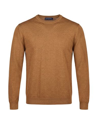 Man Sweater Camel Size XL Merino Wool
