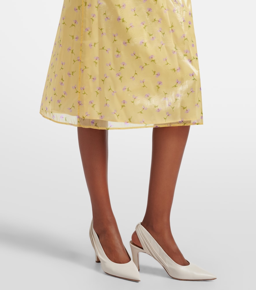Floral organdy midi skirt
