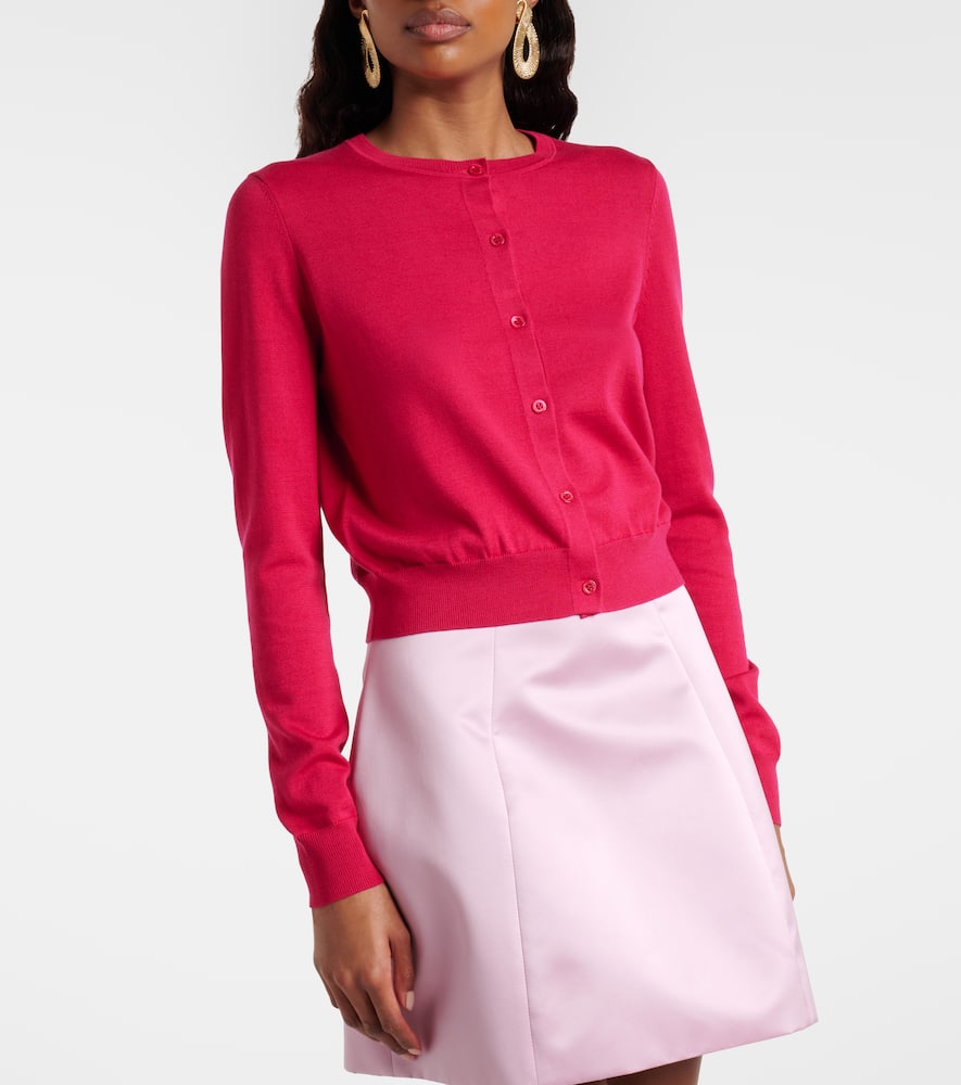 Cropped silk and cotton cardigan