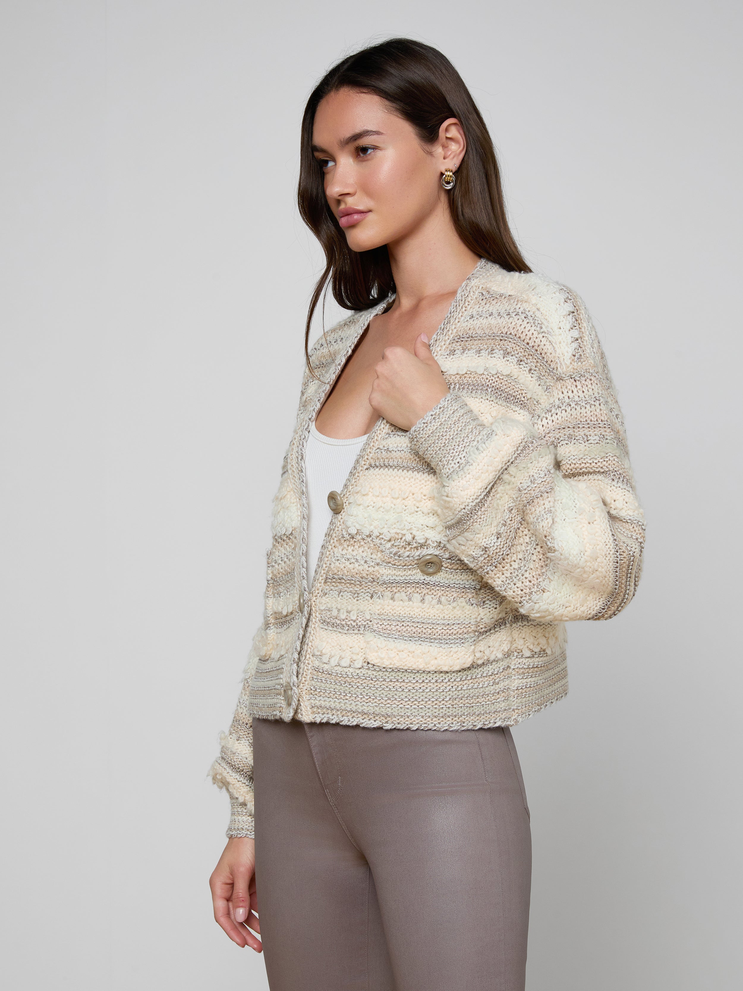 Harriet Cardigan In Natural Multi