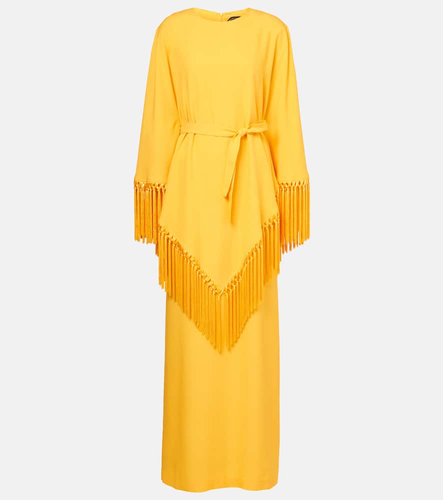 Fringed satin kaftan