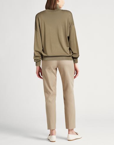 Woman Turtleneck Military green Size 10 Virgin Wool