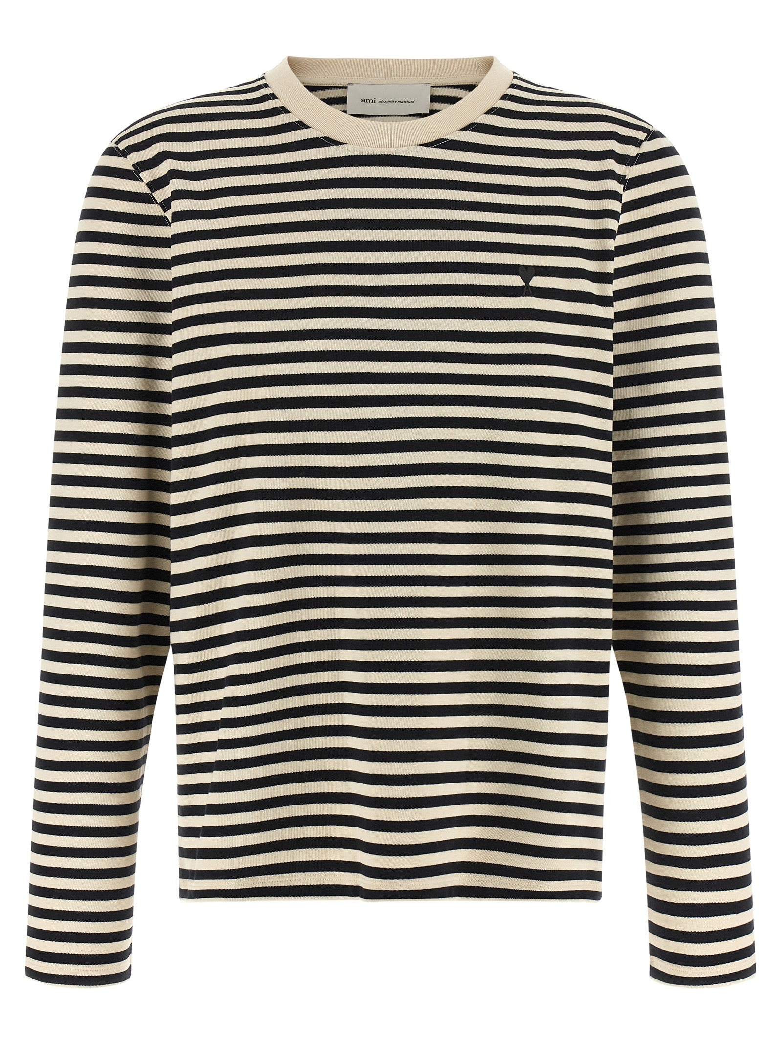 Striped Cotton T-shirt — Navy