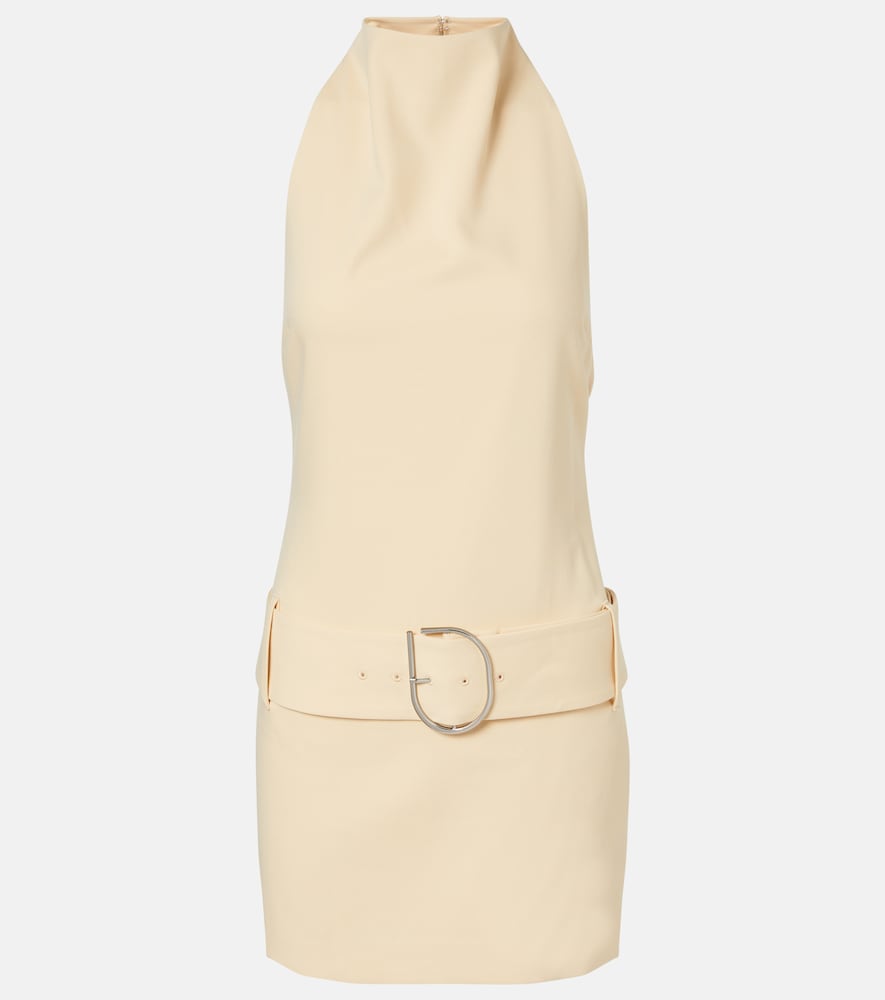 Sabina belted halterneck minidress
