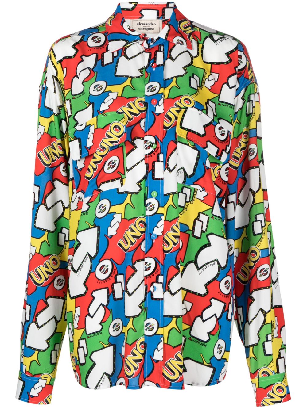 St.Cinema motif-print shirt - Neutrals