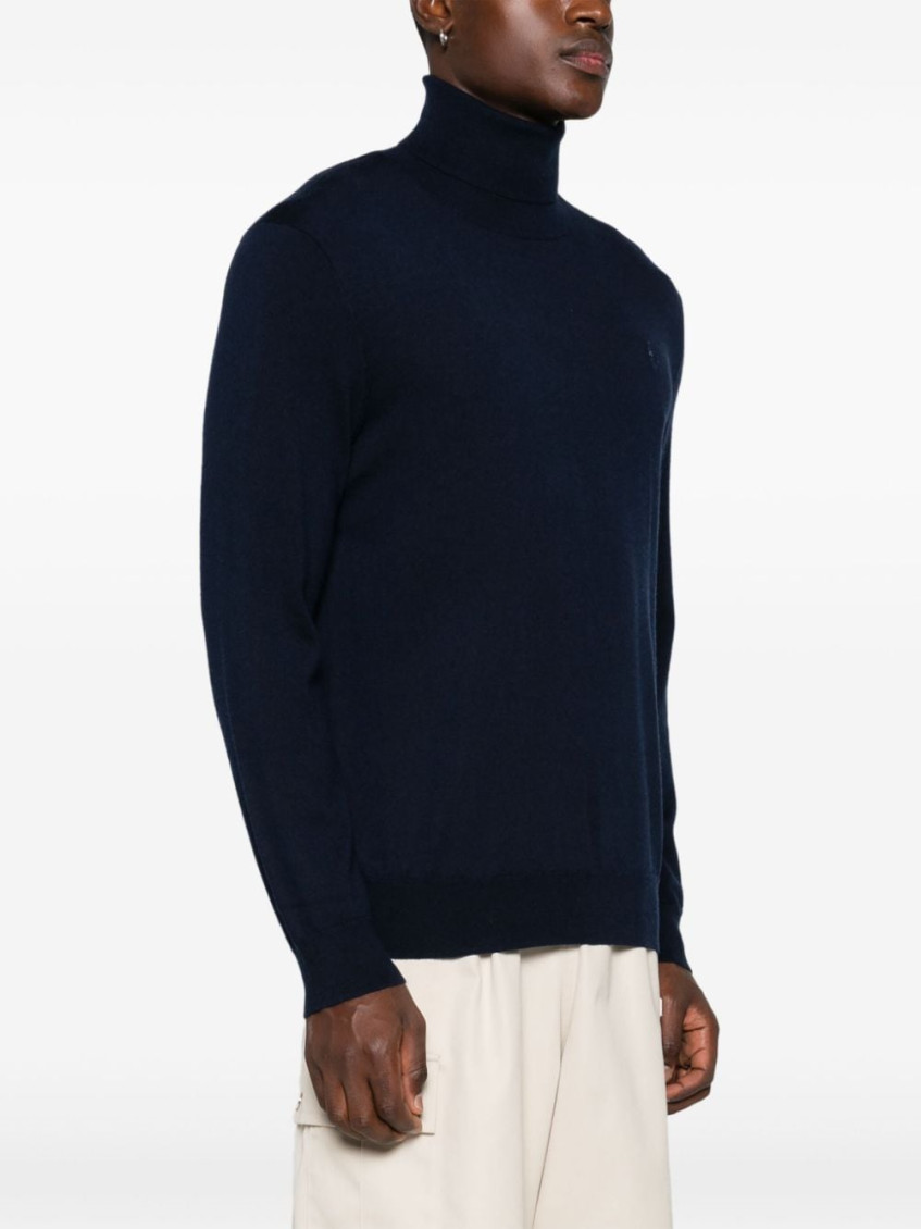 Navy Blue Roll-neck Sweater